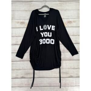 Torrid Iron Man I Love You 3000 Tunic Hoodie Women's 3X Black Cinch Side